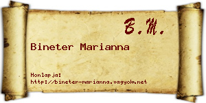 Bineter Marianna névjegykártya